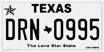 TX license plate DRN0995