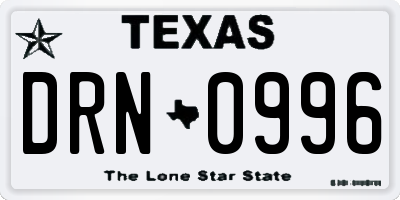 TX license plate DRN0996