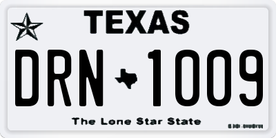 TX license plate DRN1009