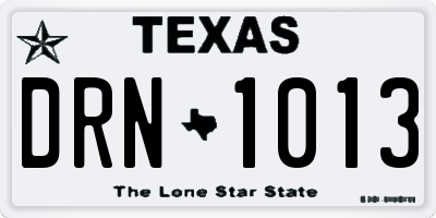 TX license plate DRN1013