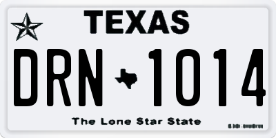 TX license plate DRN1014