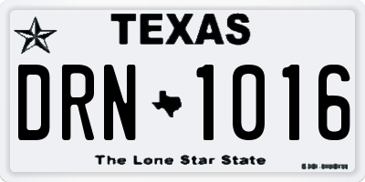 TX license plate DRN1016