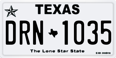 TX license plate DRN1035