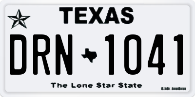 TX license plate DRN1041