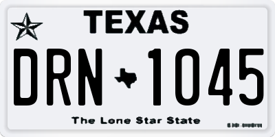 TX license plate DRN1045