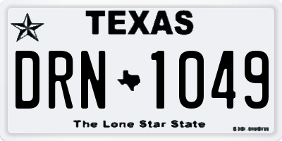 TX license plate DRN1049