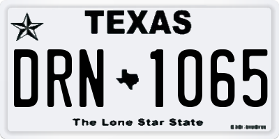 TX license plate DRN1065