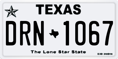 TX license plate DRN1067