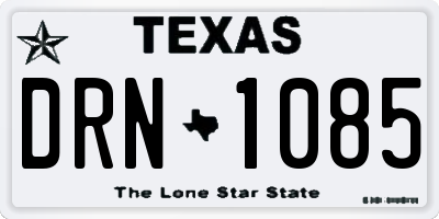 TX license plate DRN1085