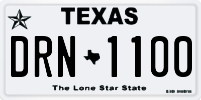 TX license plate DRN1100