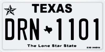 TX license plate DRN1101