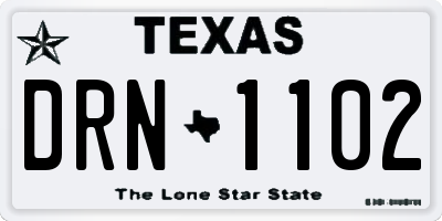 TX license plate DRN1102