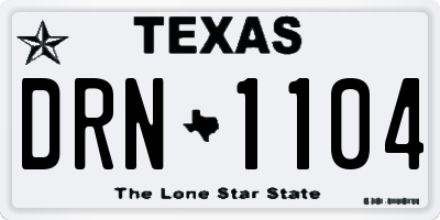 TX license plate DRN1104