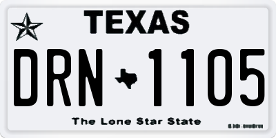 TX license plate DRN1105