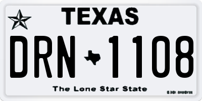 TX license plate DRN1108