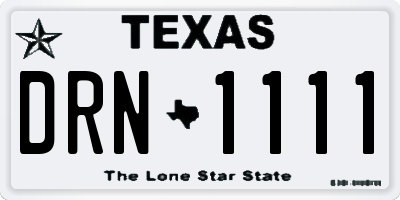 TX license plate DRN1111