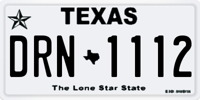 TX license plate DRN1112