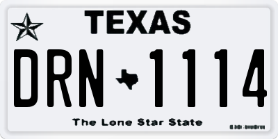 TX license plate DRN1114