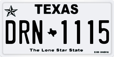 TX license plate DRN1115