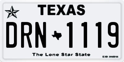 TX license plate DRN1119