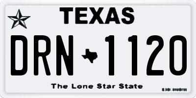 TX license plate DRN1120