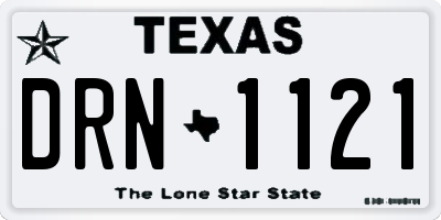 TX license plate DRN1121