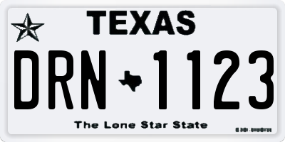 TX license plate DRN1123