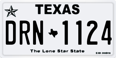 TX license plate DRN1124