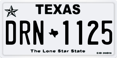 TX license plate DRN1125