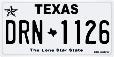 TX license plate DRN1126