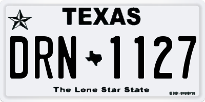 TX license plate DRN1127