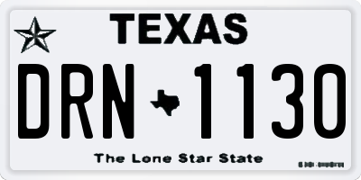 TX license plate DRN1130