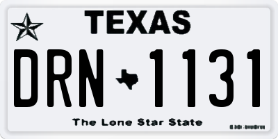 TX license plate DRN1131