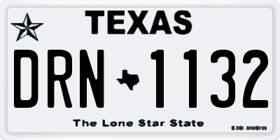TX license plate DRN1132