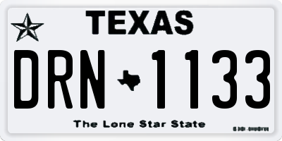 TX license plate DRN1133