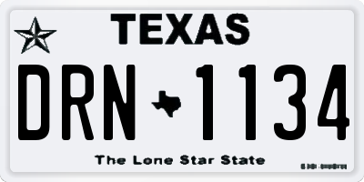 TX license plate DRN1134