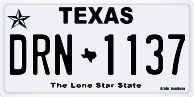 TX license plate DRN1137