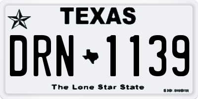 TX license plate DRN1139