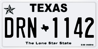 TX license plate DRN1142