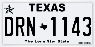 TX license plate DRN1143