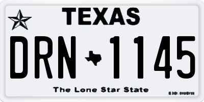 TX license plate DRN1145