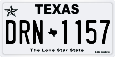 TX license plate DRN1157