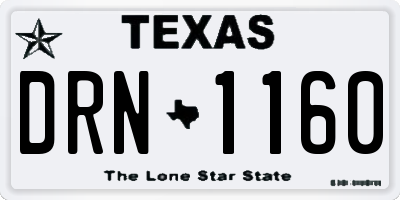 TX license plate DRN1160