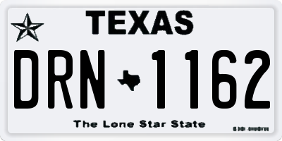 TX license plate DRN1162