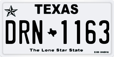 TX license plate DRN1163