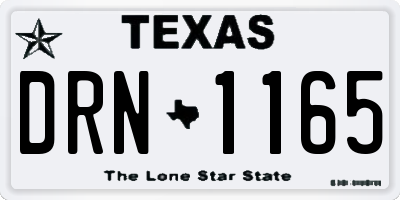 TX license plate DRN1165