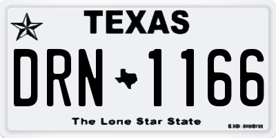TX license plate DRN1166