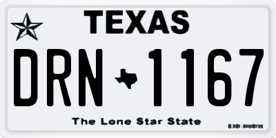 TX license plate DRN1167