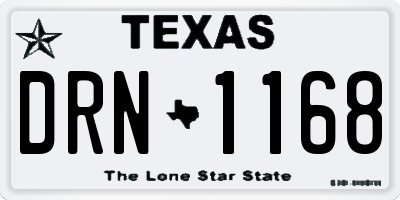 TX license plate DRN1168