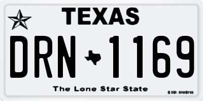 TX license plate DRN1169